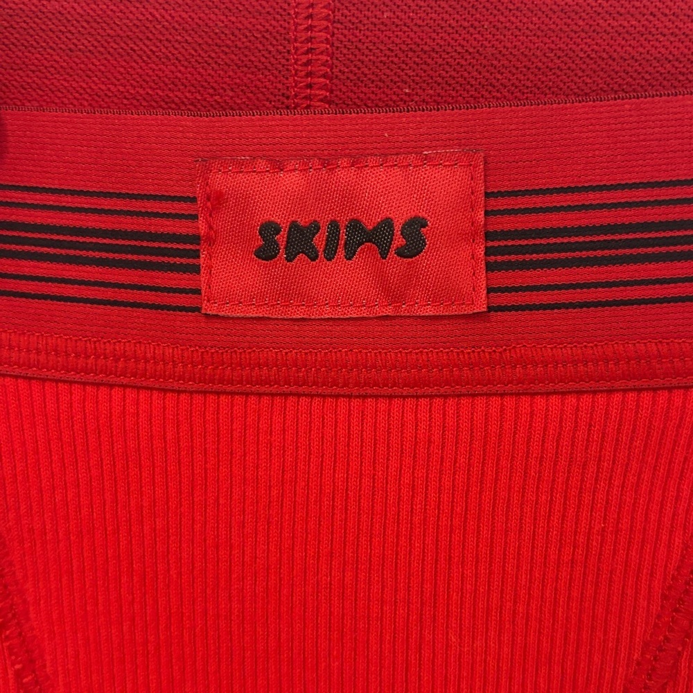 SKIMS Limited Edition Red Cotton Rib Leggings - Picture 4 of 5